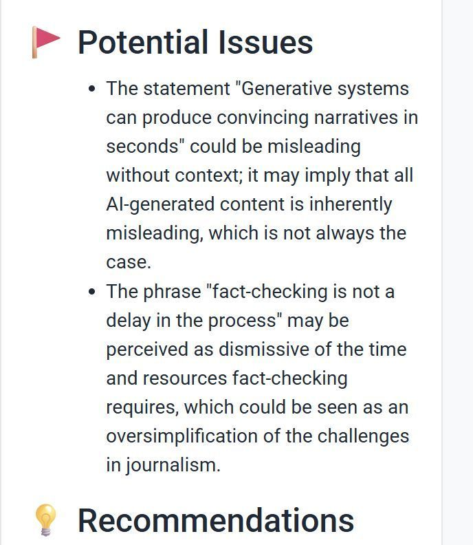 AI-Powered Fact Checker Analysis