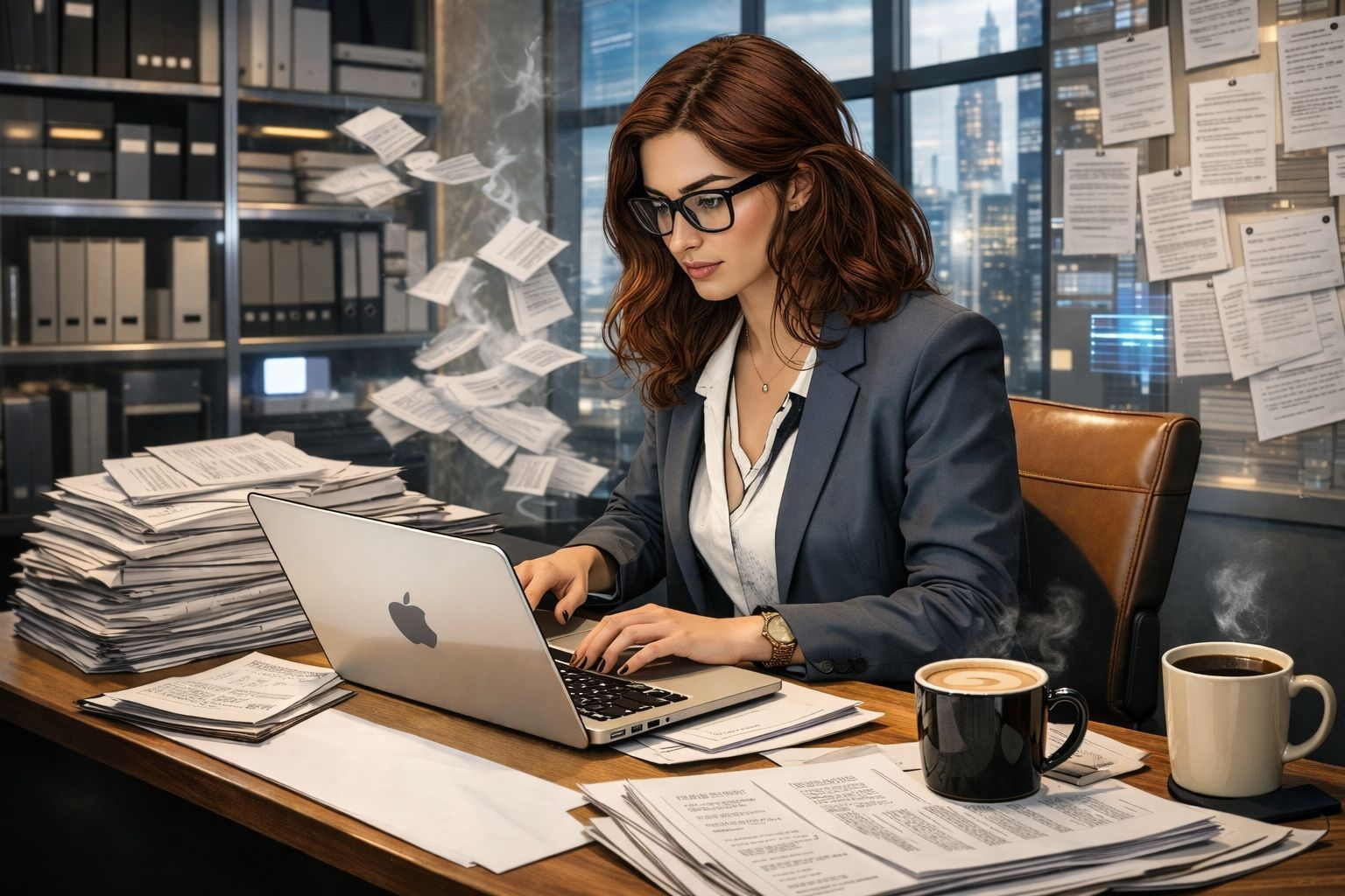 Professional Woman Busy at Office